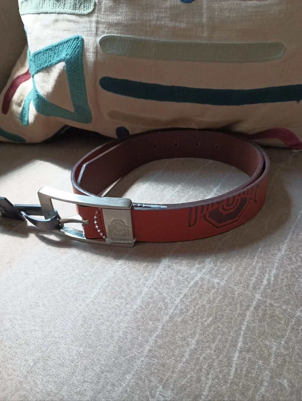 Eagles Wings Ohio State Buckeyes Brandish brown leather belt Size 34